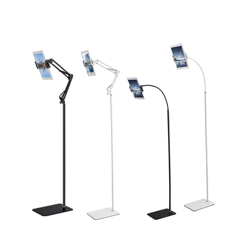 Planšetdatora grīdas statīvs ar smagu pamatni, regulējams leņķis, lietošanai gultā, modelis 201