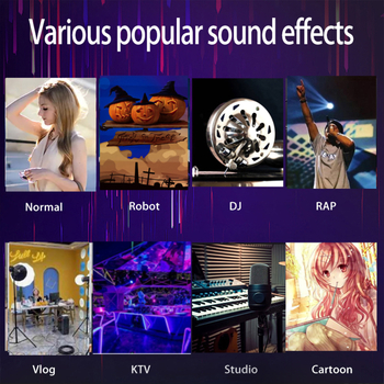 Zmenenec hlasu s mikrofónom pre živé vysielanie, Model S100, Vstavaná batéria 300-500 mAh, Rozsah frekvencií 60 Hz-15 kHz, SNR ≥75 dB, Výdrž batérie 3-6 h