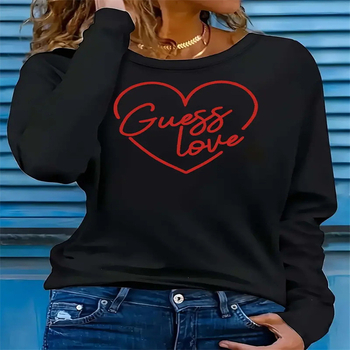 T-särk 3D trükiga, ümmarguse kaelusega, pikkade varrukatega, vaba lõikega; polüester 50–70%, tavaline pikkus (50–65 cm), Jaapani ja Korea igapäevane stiil