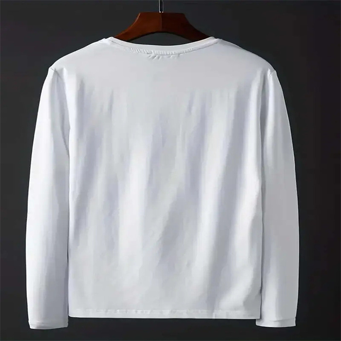 T-särk 3D trükiga, ümmarguse kaelusega, pikkade varrukatega, vaba lõikega; polüester 50–70%, tavaline pikkus (50–65 cm), Jaapani ja Korea igapäevane stiil