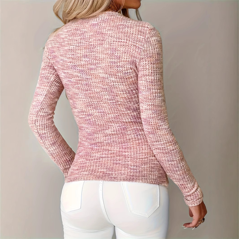 Särk pikemade varrukatega, kits lõik, kõrge kaelus, polüester-elastaani segu, kolaaži detail