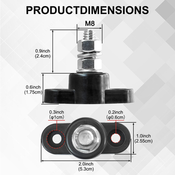 BOMAN BM-BAA1 bussbar-terminal, kahekruviline, M8/M10, 12-48V