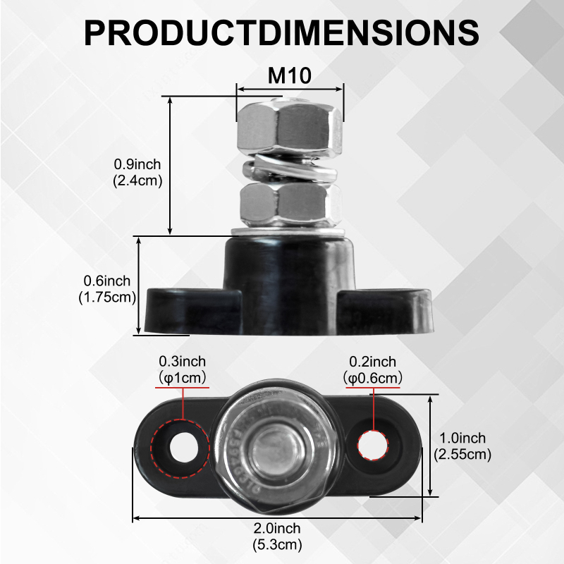 BOMAN BM-BAA1 bussbar-terminal, kahekruviline, M8/M10, 12-48V