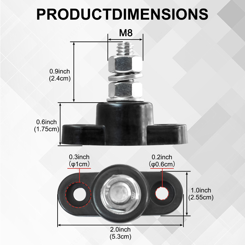BOMAN BM-BAA1 bussbar-terminal, kahekruviline, M8/M10, 12-48V