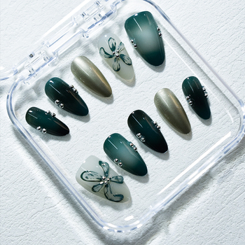 Mandelkujuline kunstküüned lillemustriga, armas, kandmiseks sobiv stiil