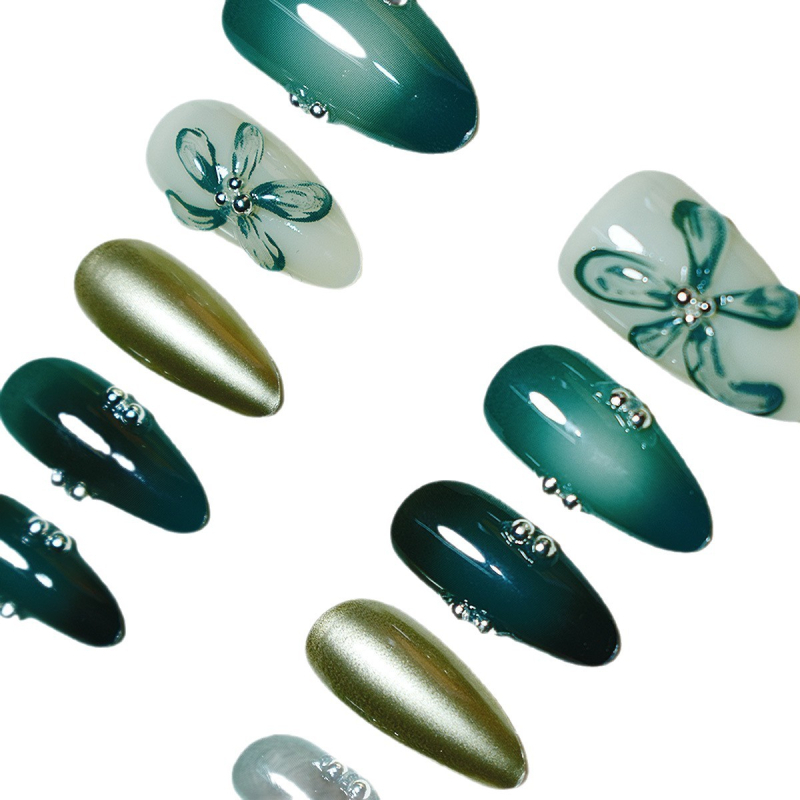 Mandelkujuline kunstküüned lillemustriga, armas, kandmiseks sobiv stiil