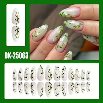 Kantav maniküüri komplekt, reljeefne läikiva viimistlusega, lilleokste motiiv, 24 tk., OEM