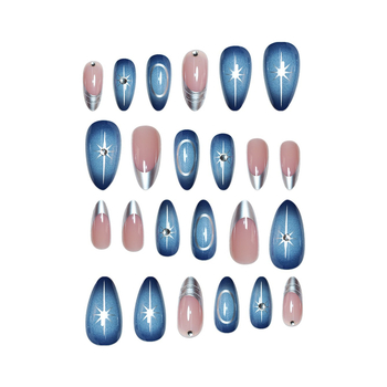 Mandlikujulised võltsküüned, prantsuse muster, kandmiseks sobiv stiil, kohalik bränd