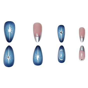 Mandlikujulised võltsküüned, prantsuse muster, kandmiseks sobiv stiil, kohalik bränd