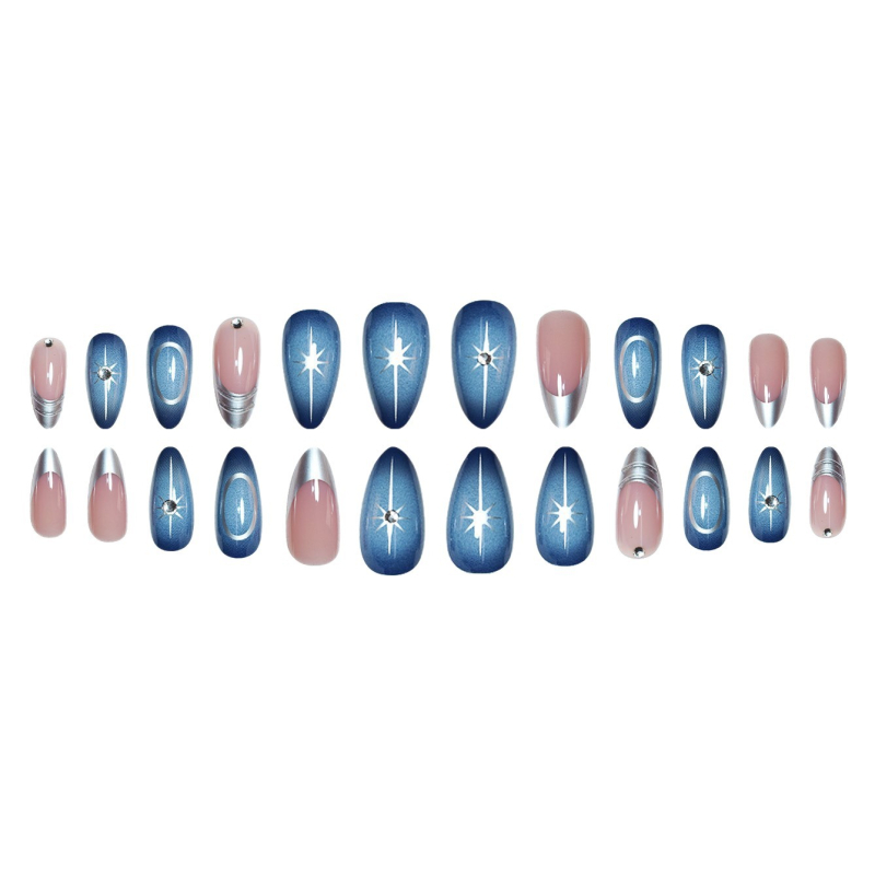 Mandlikujulised võltsküüned, prantsuse muster, kandmiseks sobiv stiil, kohalik bränd