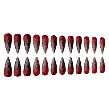 Mandlised kunstküüned 3D ebaregulaalsete triipudega – 24 tk, armas stiil, kanda sobiv, līplapakku raksts