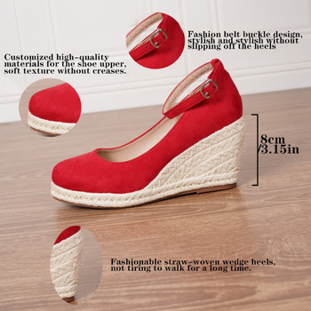 Naiste platvormkingad boheemlase stiiliga, ümmargune varvas, nubuk ülemine, kõrge kand 6–8 cm