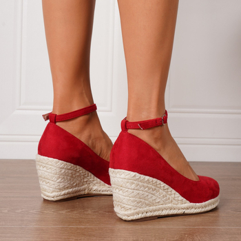 Naiste platvormkingad boheemlase stiiliga, ümmargune varvas, nubuk ülemine, kõrge kand 6–8 cm