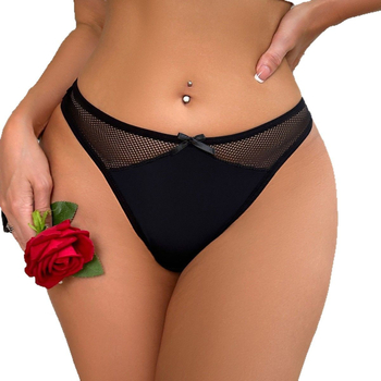 Priedušné pletené nylonové tangá, stredný pás