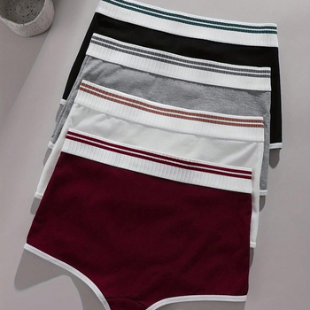 Naiste puuvillased aluspüksid keskmise talje, hingav kudum, ühevärviline muster