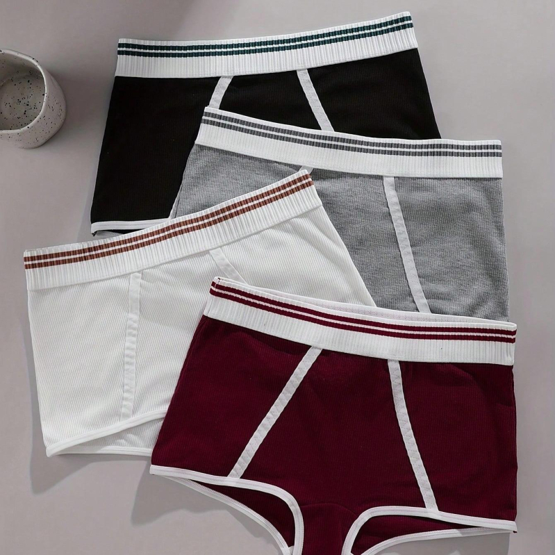 Naiste puuvillased aluspüksid keskmise talje, hingav kudum, ühevärviline muster