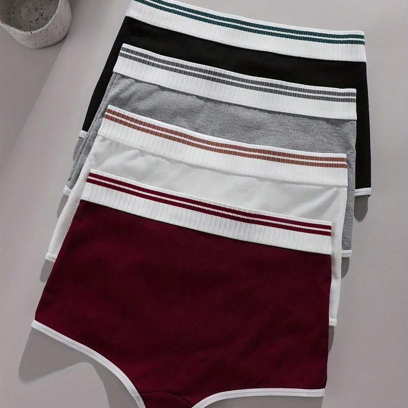 Naiste puuvillased aluspüksid keskmise talje, hingav kudum, ühevärviline muster