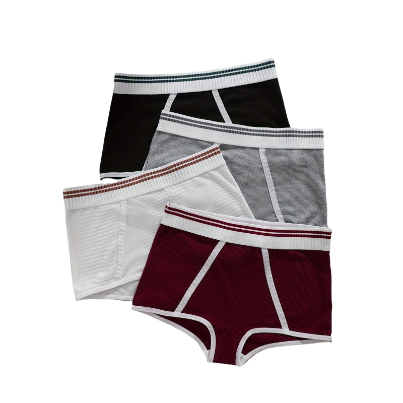 Naiste puuvillased aluspüksid keskmise talje, hingav kudum, ühevärviline muster