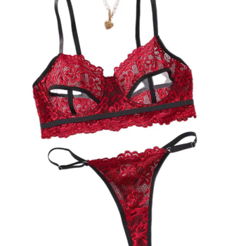 Rinnahoidjate komplekt aukudega võrgust disainiga, polüesterkangas (90–95% polüester), naistele