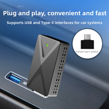 Cutie CarPlay, trecere de la cablat la CarPlay wireless, oglindire Android 2-in-1, procesor dual-core, interfață USB, rezoluție originală a mașinii