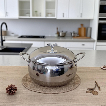 Hrniec na polievku z 201 nerezovej ocele, objem 3,1–4 l, nerezový pokrievka, antiadhézny povrch, kompatibilný so všetkými platňami