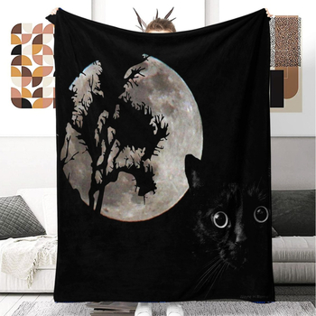 Плед с HD дигитален печат, геометричен модел; полиестер, 200–300 г, четири сезона