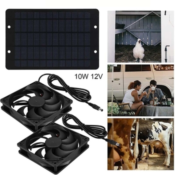 Sada solárneho panelu s dvojitnými ventilátormi (10W, 12V, CE certifikované)