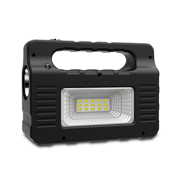 Prenosný solárny reproduktor s externou LED lampou, model EP-0138 — 24W, 6V, IP65, doba osvetlenia 6–12 hodín