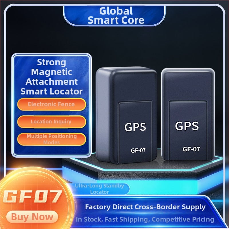 GF07 GPS sledovač pre domáce zvieratá, seniorov a detí — lokátor automobilu a proti krádeži, batéria 100 h, SOS alarm, USB napájanie, presnosť GPS 1–500 m