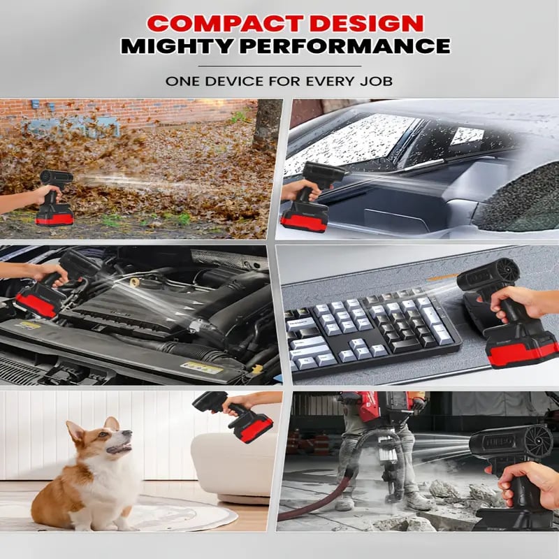 Bezdrôtový turbínový ventilátor s Li‑Ion batériou, 21V, 50-ducted brushless motor, výkonný pre domáce/priemyselné použitie