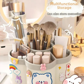 360° otáčajúci ceruzkovník s viacerými priehradkami, veľký objem, stolový organizér pre kanceláriu, PP materiál, možnosť potlače loga