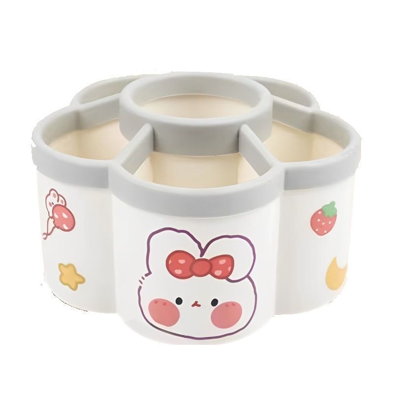 360° otáčajúci ceruzkovník s viacerými priehradkami, veľký objem, stolový organizér pre kanceláriu, PP materiál, možnosť potlače loga