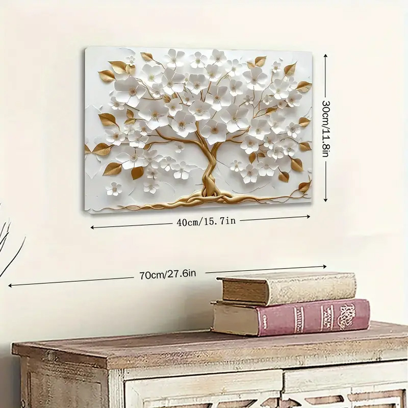 Platnena zidna slika s okvirom od masivnog drveta, motiv biljaka, ulje na platnu, moderni minimalisticki stil