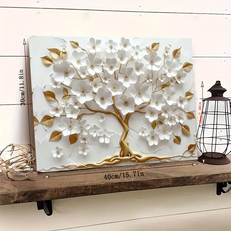 Platnena zidna slika s okvirom od masivnog drveta, motiv biljaka, ulje na platnu, moderni minimalisticki stil