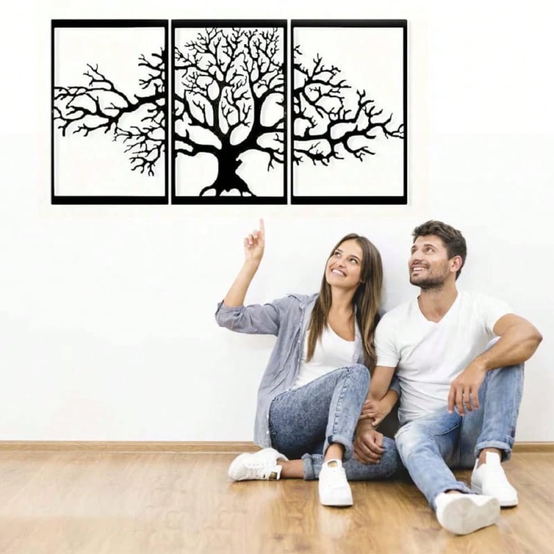 Geometrijska metalna zidna dekoracija s siluetom biljke za unutarnju dekoraciju