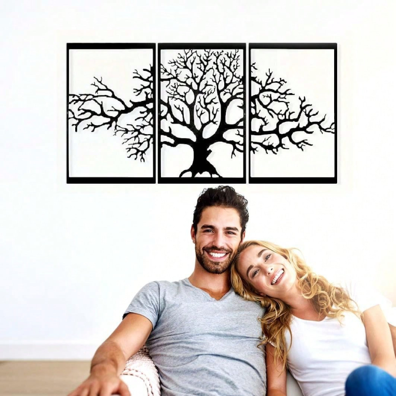 Geometrijska metalna zidna dekoracija s siluetom biljke za unutarnju dekoraciju