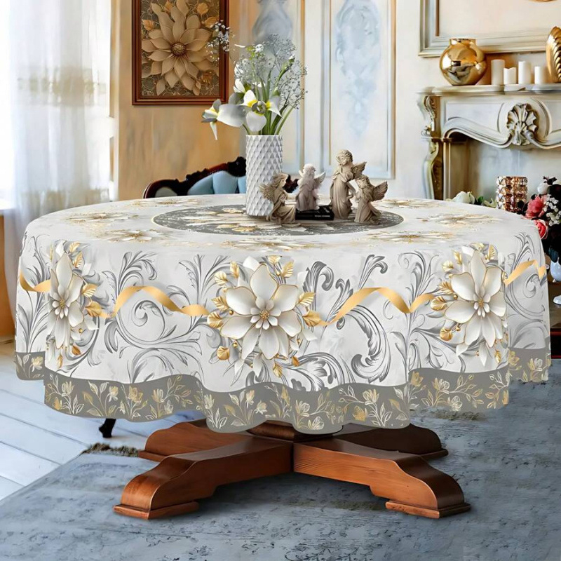 Stolnjak, nepravilan oblik, stil uljene slike, vodootporan materijal (artikl br. sh60858249)