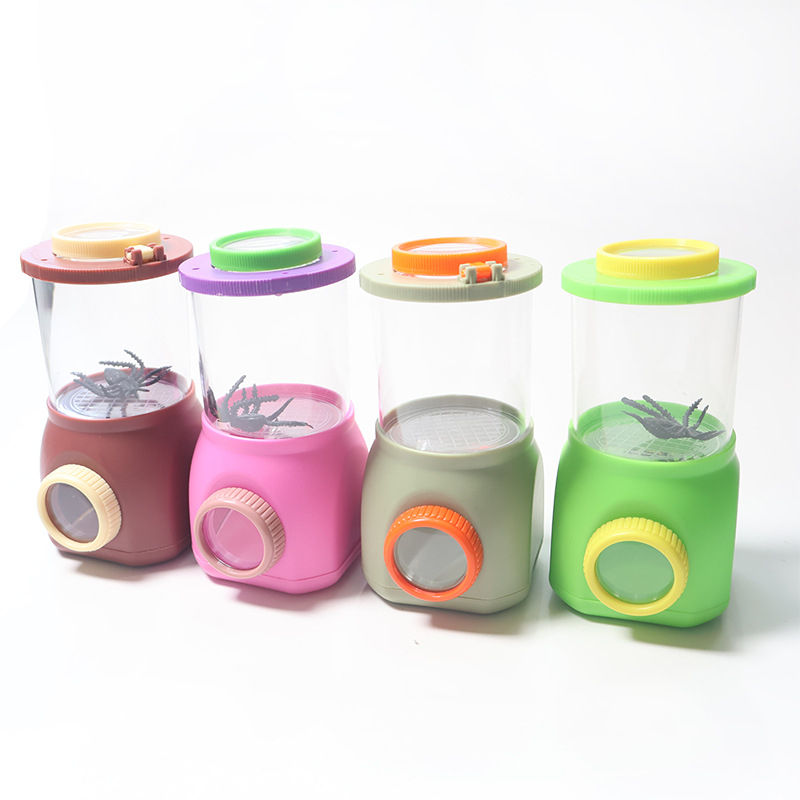 Šalica za promatranje kukaca za djecu s dvostrukim preklopnim poklopcem, ABS, ručna, za poticanje interesa, uzrast 7–14 godina