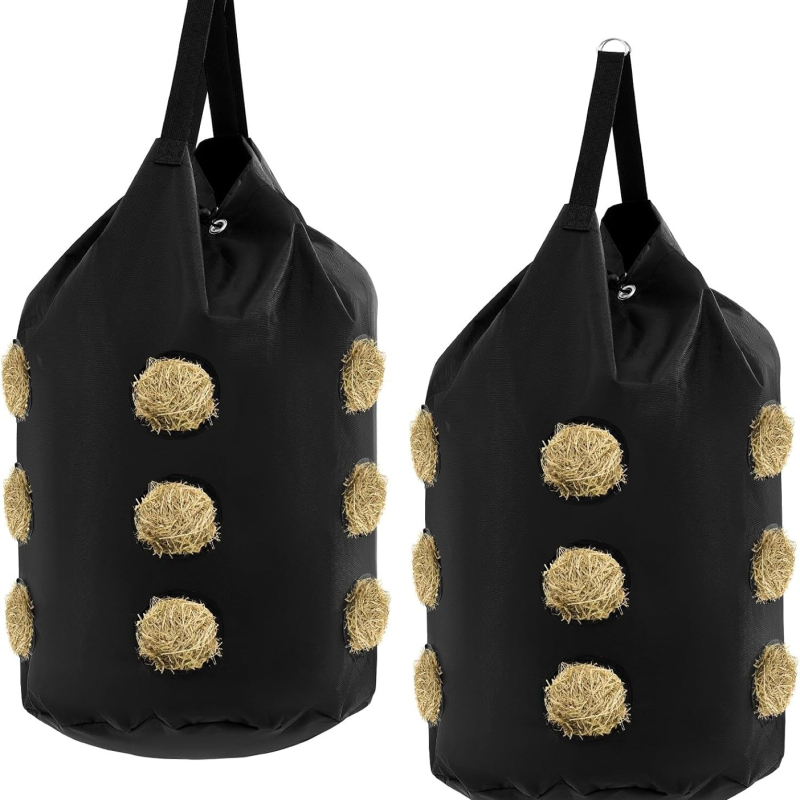 Sac de depozitare fân cu găuri de hrănire pentru capre și cai (Găuri de hrănire; Sac de depozitare; Pentru capre și cai)