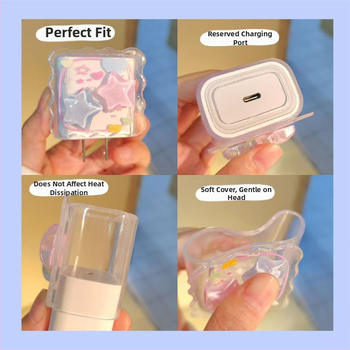 Datu kabeļa aizsarg vāciņš Apple 20W uzlādes kabelim, atvērts vēršanas tips, karikatūras vienkāršs stils, TPU un sveķi