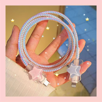 Datu kabeļa aizsarg vāciņš Apple 20W uzlādes kabelim, atvērts vēršanas tips, karikatūras vienkāršs stils, TPU un sveķi