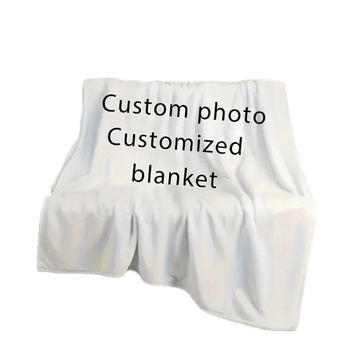 Персонализирано фото одеяло с ваша собствена снимка — мек фланелен плат, геометричен модел, тегло 230 г, подходящо за всички сезони