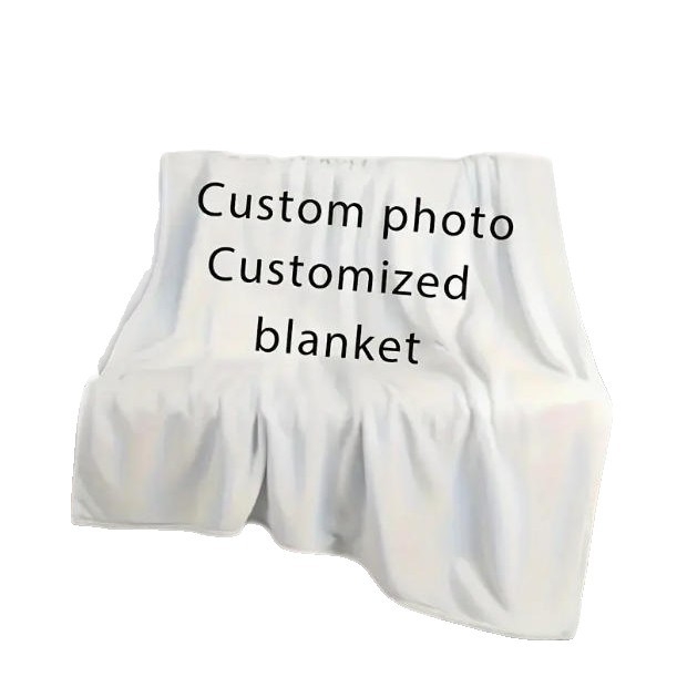 Персонализирано фото одеяло с ваша собствена снимка — мек фланелен плат, геометричен модел, тегло 230 г, подходящо за всички сезони