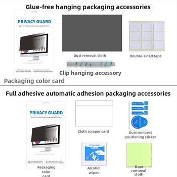 Ochranná fólia súkromia pre notebooky a stolné počítače – 360° pokrytie, full-body film, proti otlačkom prstov, PET/TPU, kompatibilný s Apple, Lenovo, Huawei, HP, Dell, Panasonic, TCL