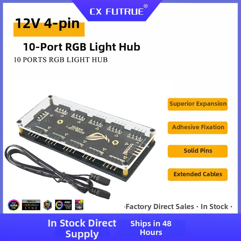RGB osvetľovací hub 12V 4-pin, rozšírenie 1 na 10