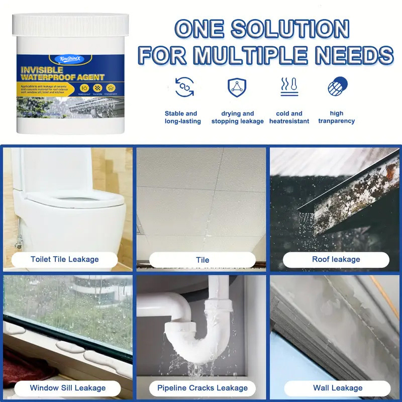 KineShineX Priehľadné vodotesné lepidlo pre vonkajšie steny a kúpeľňu, nano vrstva, kód 69-40-TMFSJ01