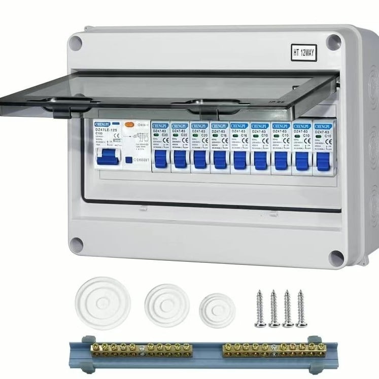 Vonkajšia IP65 vodotesná rozvodná skrinka, povrchová montáž, ABS plast, 2–24 okruhov, 10/16 A