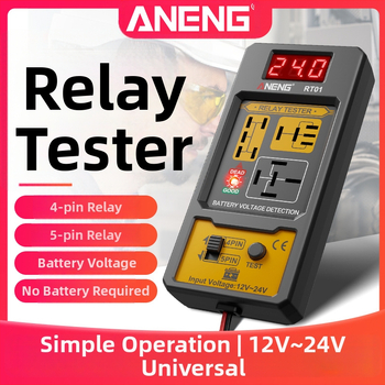 ANENG RT01 Detektor relé v aute s digitálnym testerom batérie, univerzálny 12V/24V, analýza relé s4- a 5-pinmi