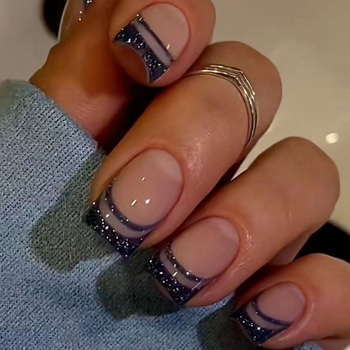 Lažni nokti CCCASJ, francuski stil, karirani uzorak, 30 g