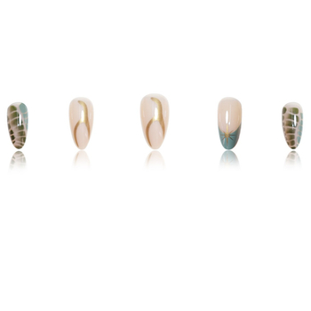 Umjetni nokti, set od 24 komada, uzorak zvjezdica, nosivi stil za žene